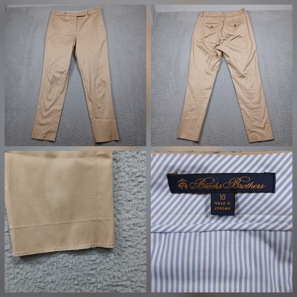 Brooks Brothers Pants - Brooks Brothers Women's Dress Pants Size 10 Tan Khaki Straight Leg read